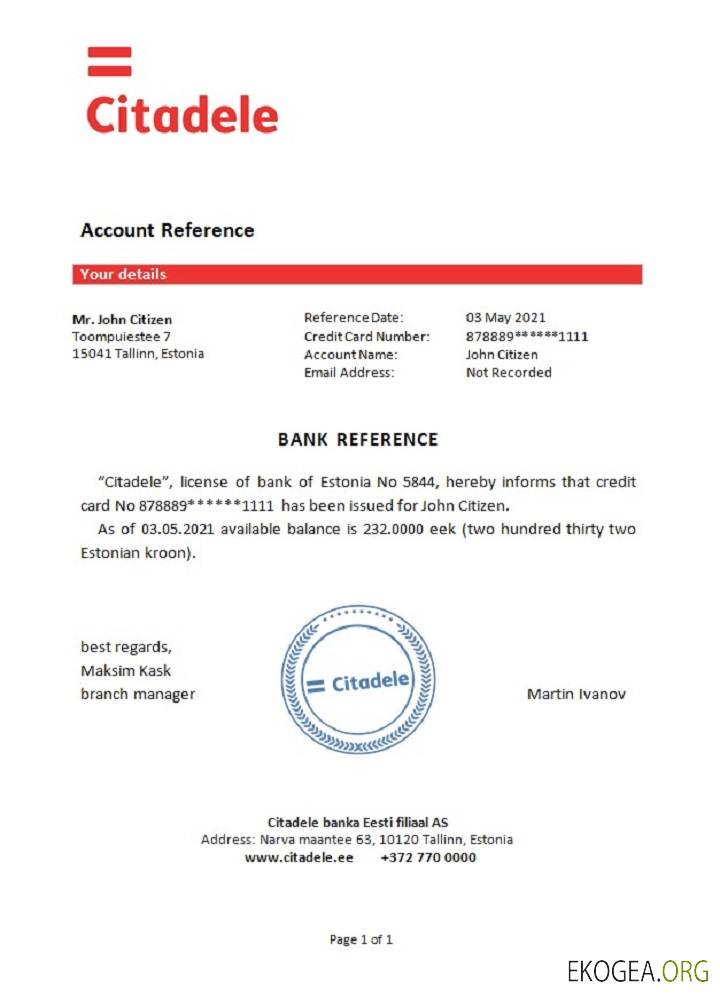 Estonie , Citadele , reference